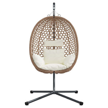 Hangende ei-stoel Licht crème 104 x 100 x 191 cm poly rattan