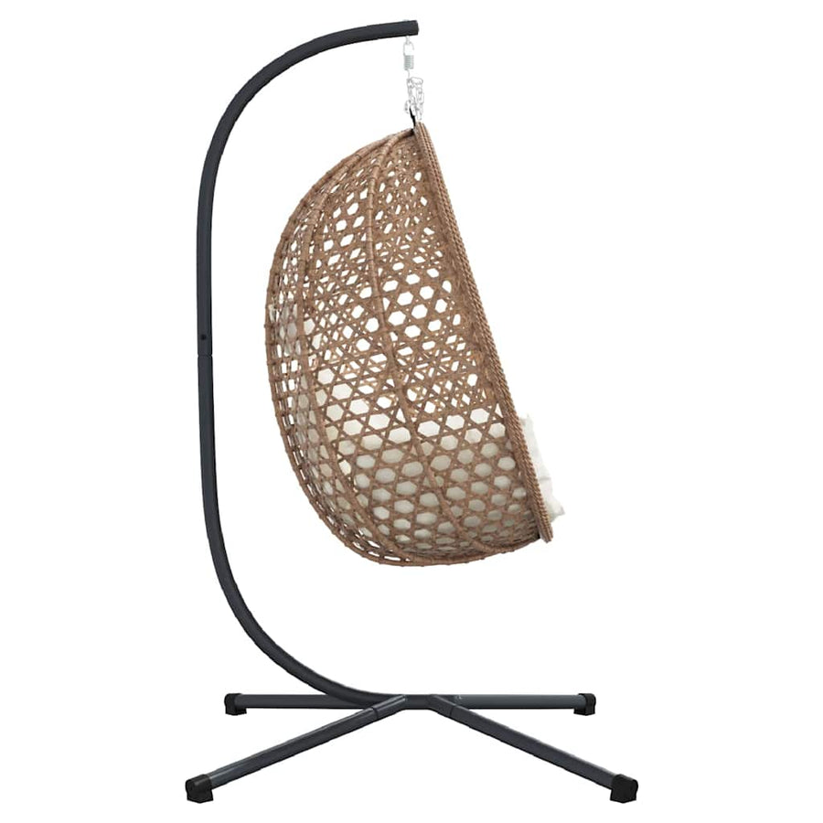 Hangende ei-stoel Licht crème 104 x 100 x 191 cm poly rattan