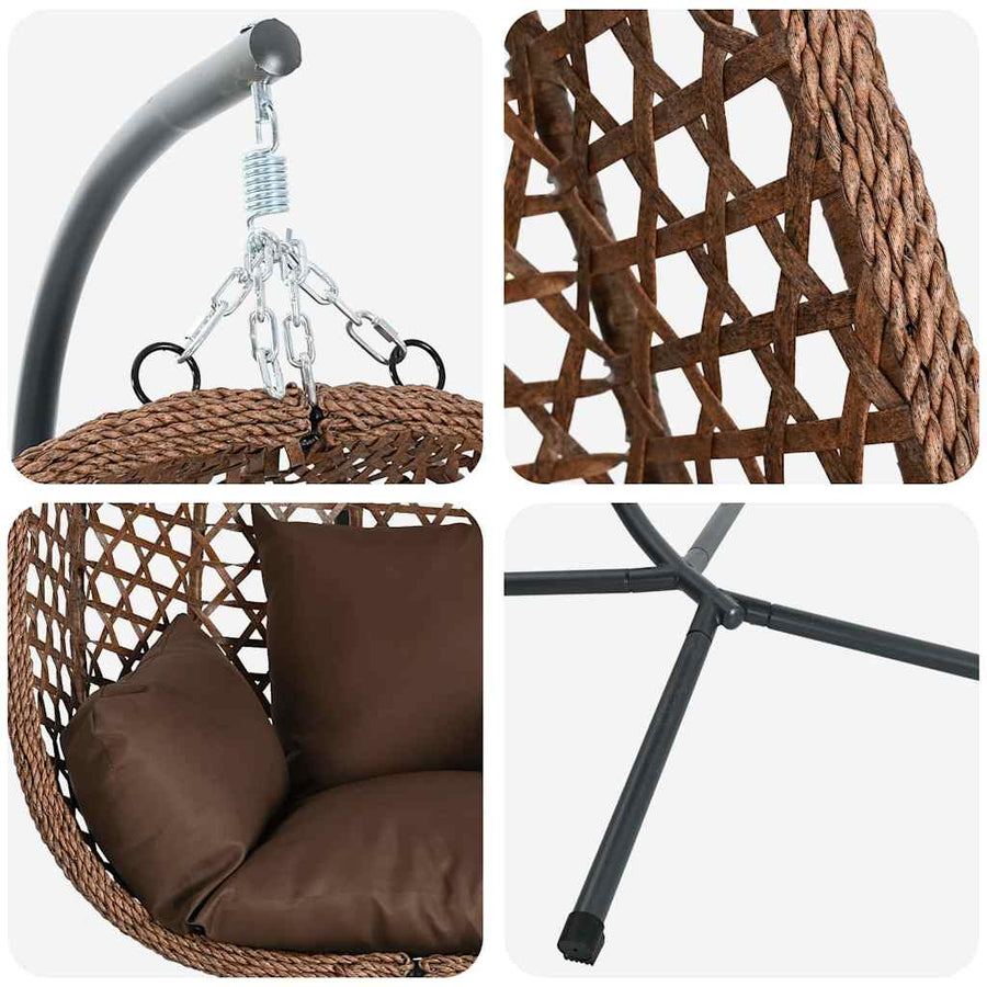 Hangende ei-stoel Koffiebruin 104 x 100 x 191 cm poly rattan