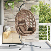 Hangstoel ei 104x100x191 cm poly rattan koffiebruin