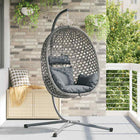 Hanging Egg Chair Anthracite and grey 104 x 100 x 191 cm