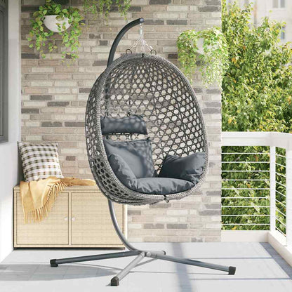 Hangende ei-stoel Antraciet en grijs 104 x 100 x 191 cm