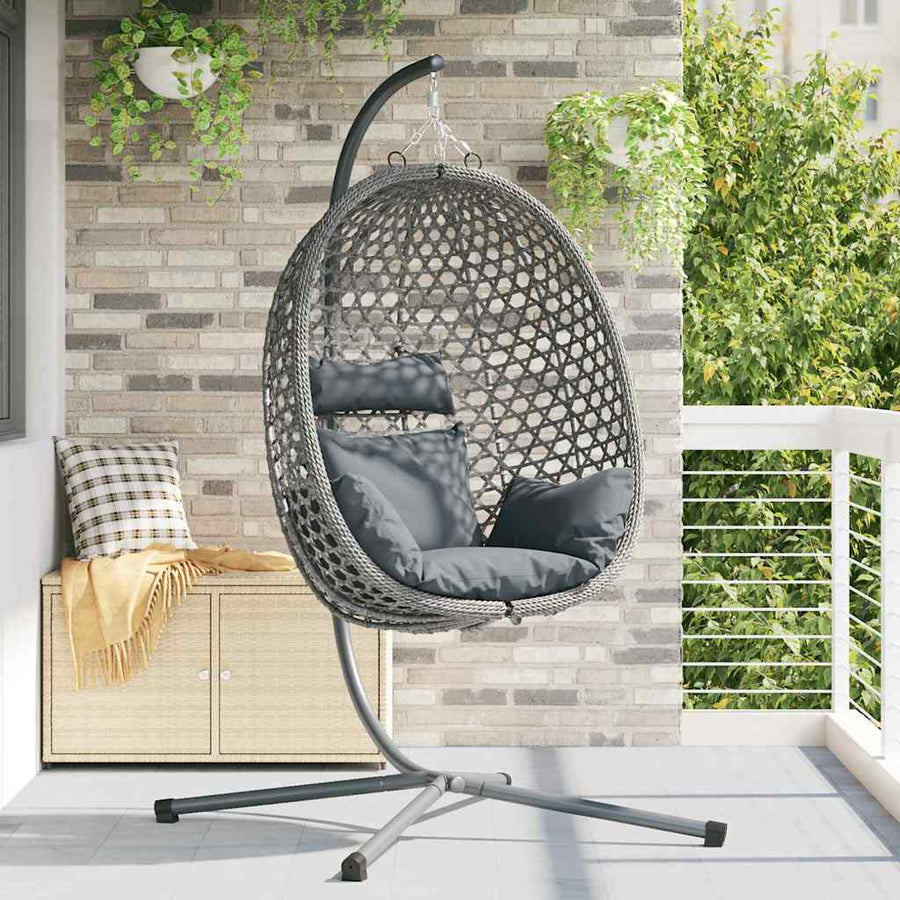 Hangende ei-stoel Antraciet en grijs 104 x 100 x 191 cm