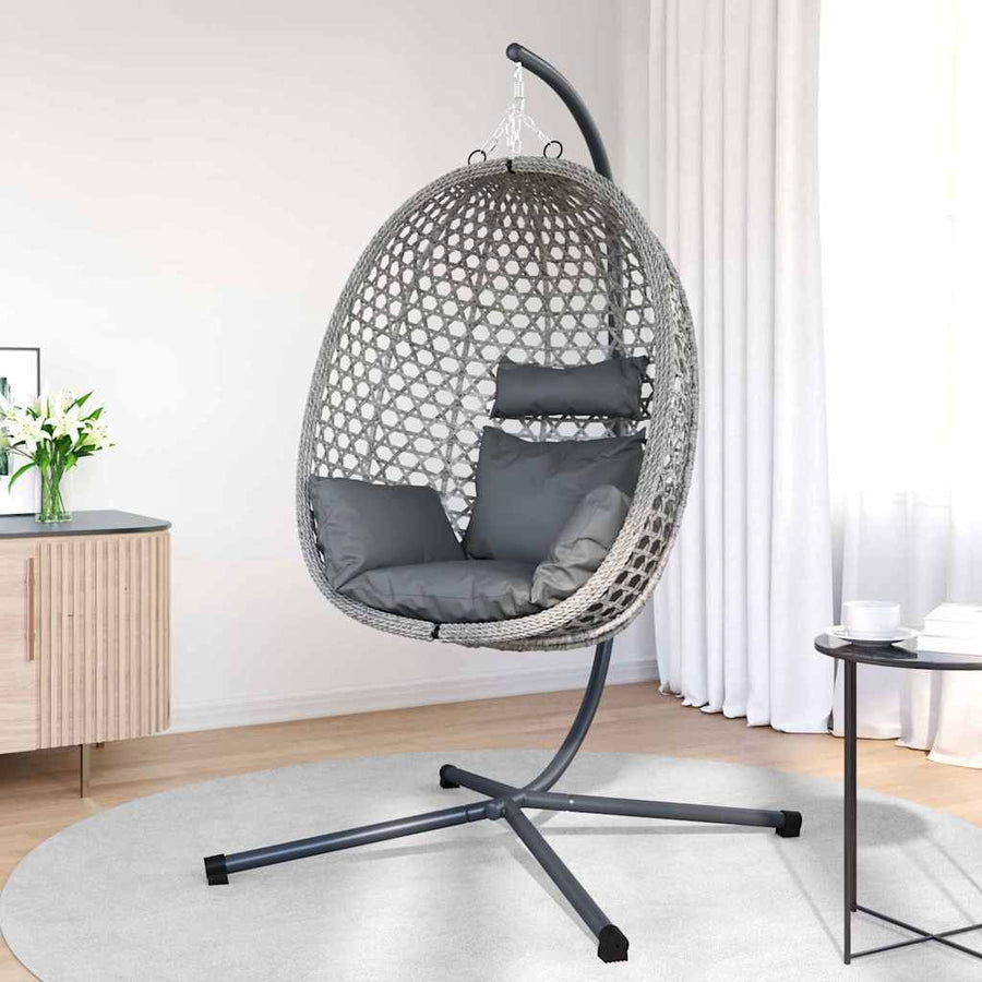 Hangende ei-stoel Antraciet en grijs 104 x 100 x 191 cm