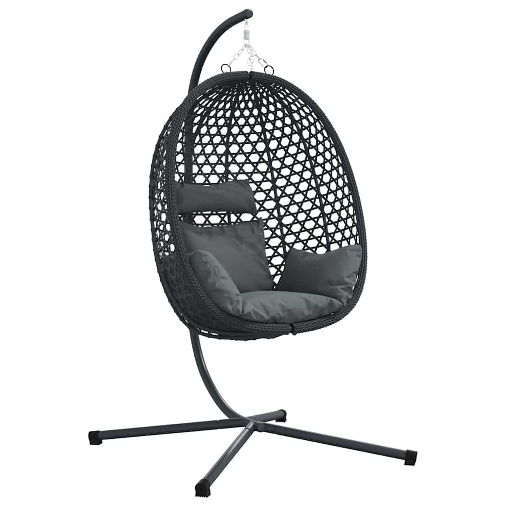 Hangende ei-stoel Antraciet en zwart 104 x 100 x 191 cm