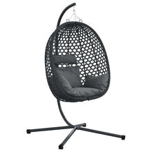 Hangende ei-stoel Antraciet en zwart 104 x 100 x 191 cm