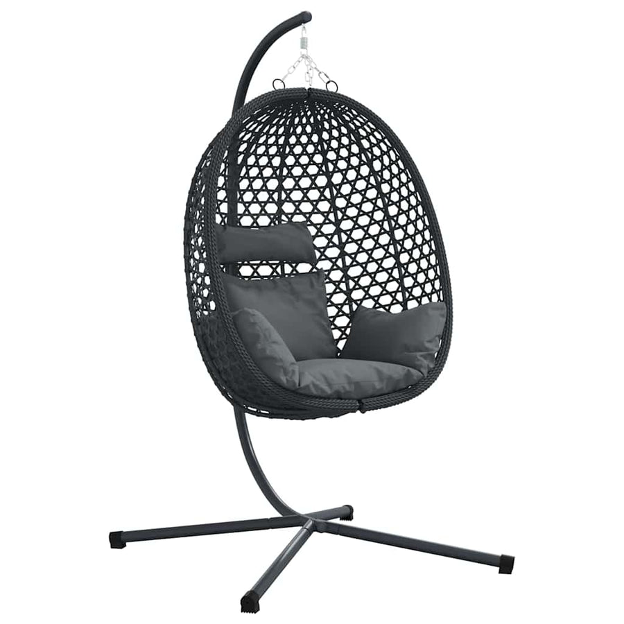 Hangende ei-stoel Antraciet en zwart 104 x 100 x 191 cm