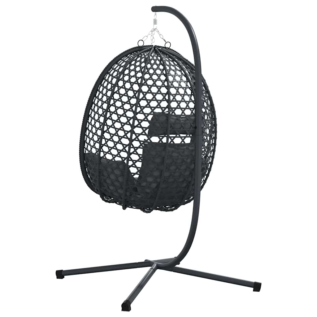 Hangende ei-stoel Antraciet en zwart 104 x 100 x 191 cm