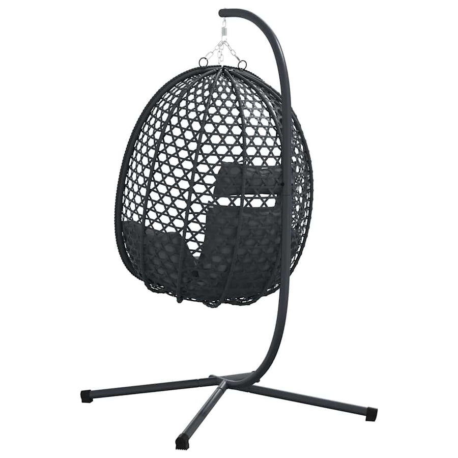 Hangende ei-stoel Antraciet en zwart 104 x 100 x 191 cm