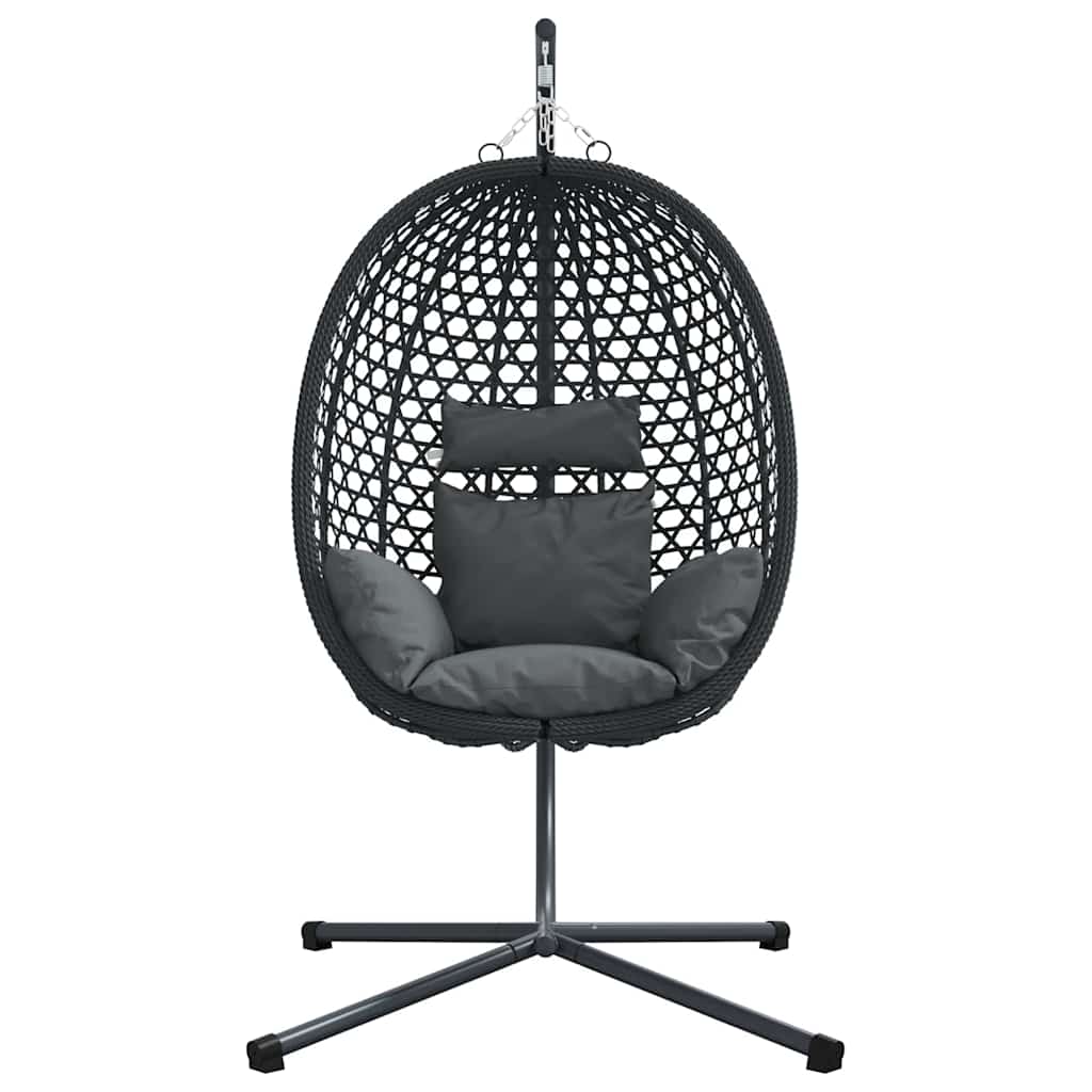 Hangende ei-stoel Antraciet en zwart 104 x 100 x 191 cm