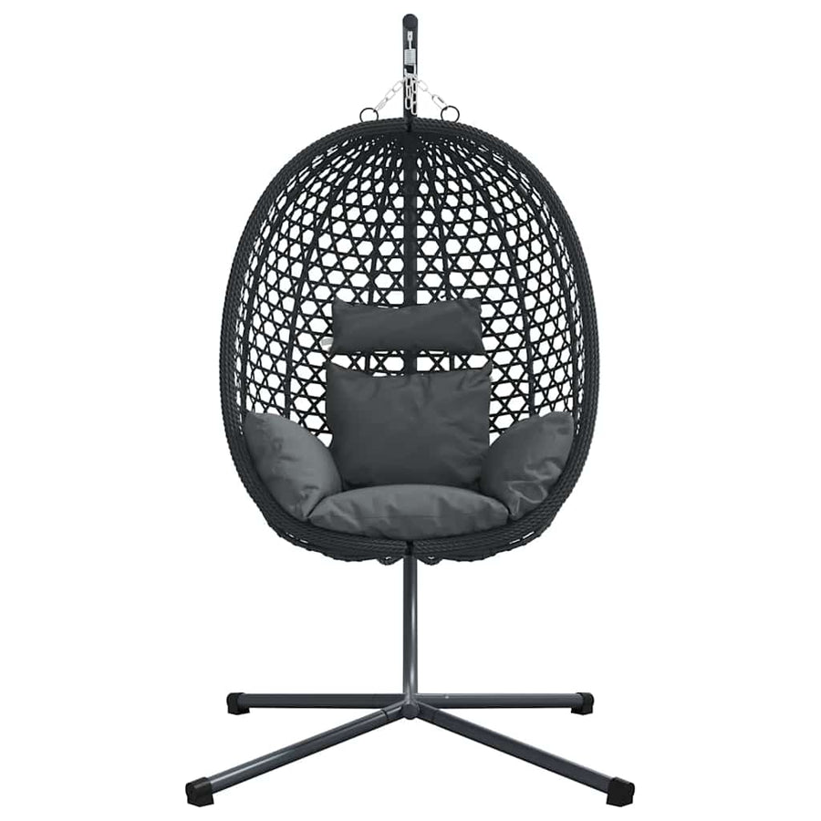 Hangende ei-stoel Antraciet en zwart 104 x 100 x 191 cm