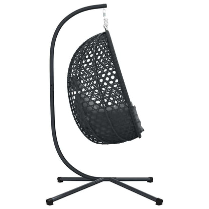 Hangende ei-stoel Antraciet en zwart 104 x 100 x 191 cm