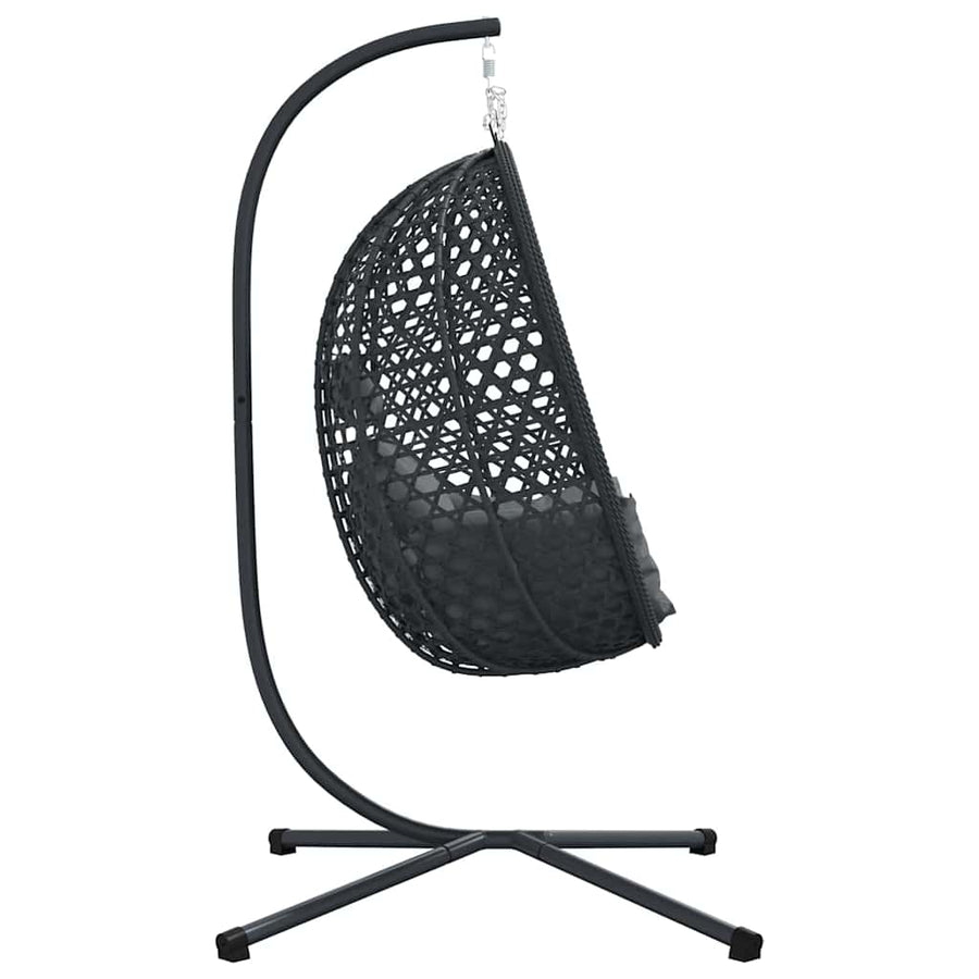 Hangende ei-stoel Antraciet en zwart 104 x 100 x 191 cm
