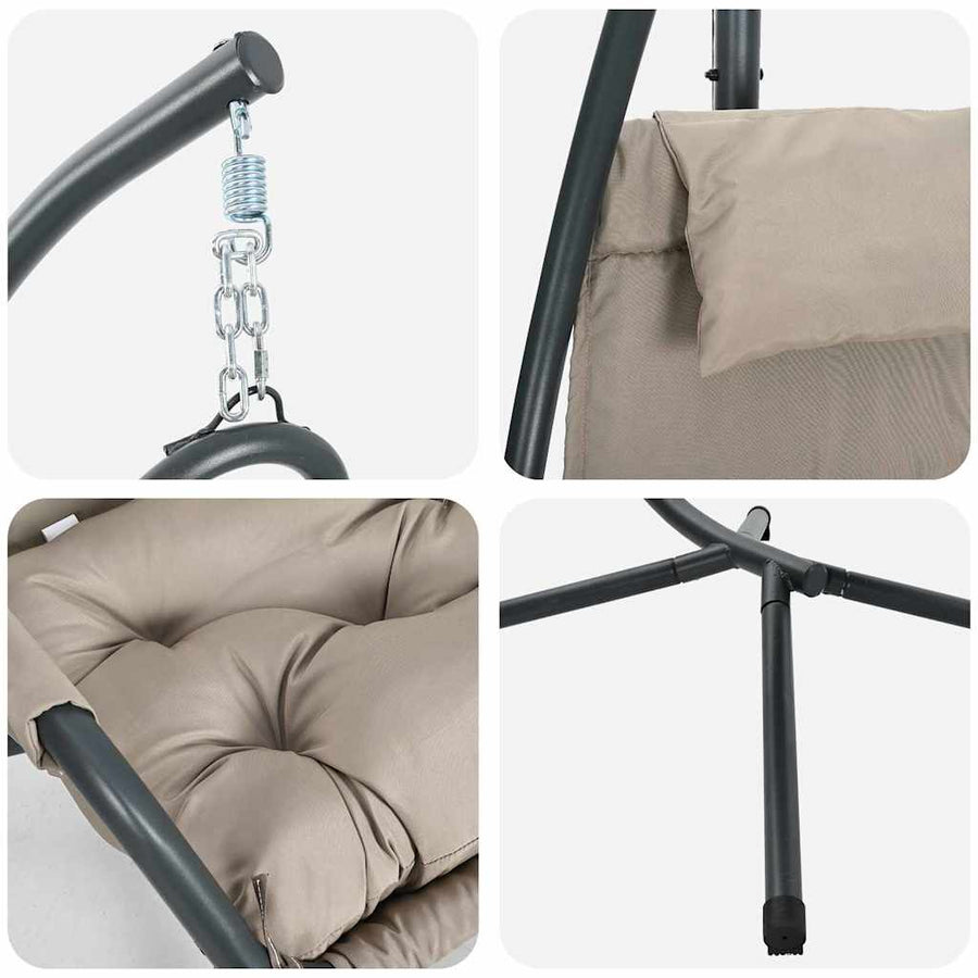 Hangende ei-stoel Taupe 94 x 107 x 196,5 cm Staal