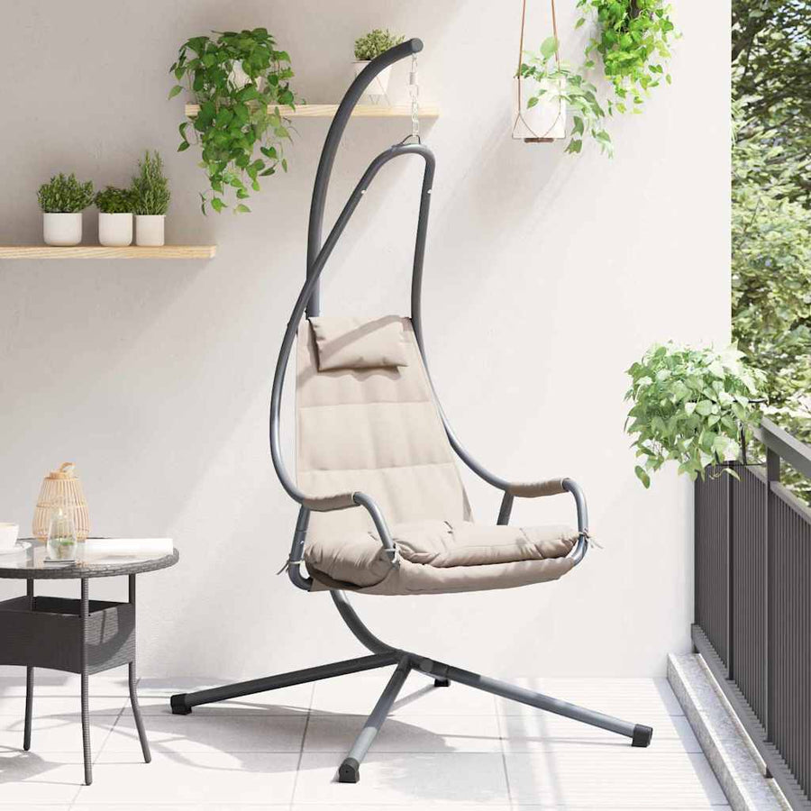 Hangende ei-stoel Taupe 94 x 107 x 196,5 cm Staal