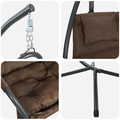 Hangende ei-stoel Koffiebruin 94 x 107 x 196,5 cm Staal
