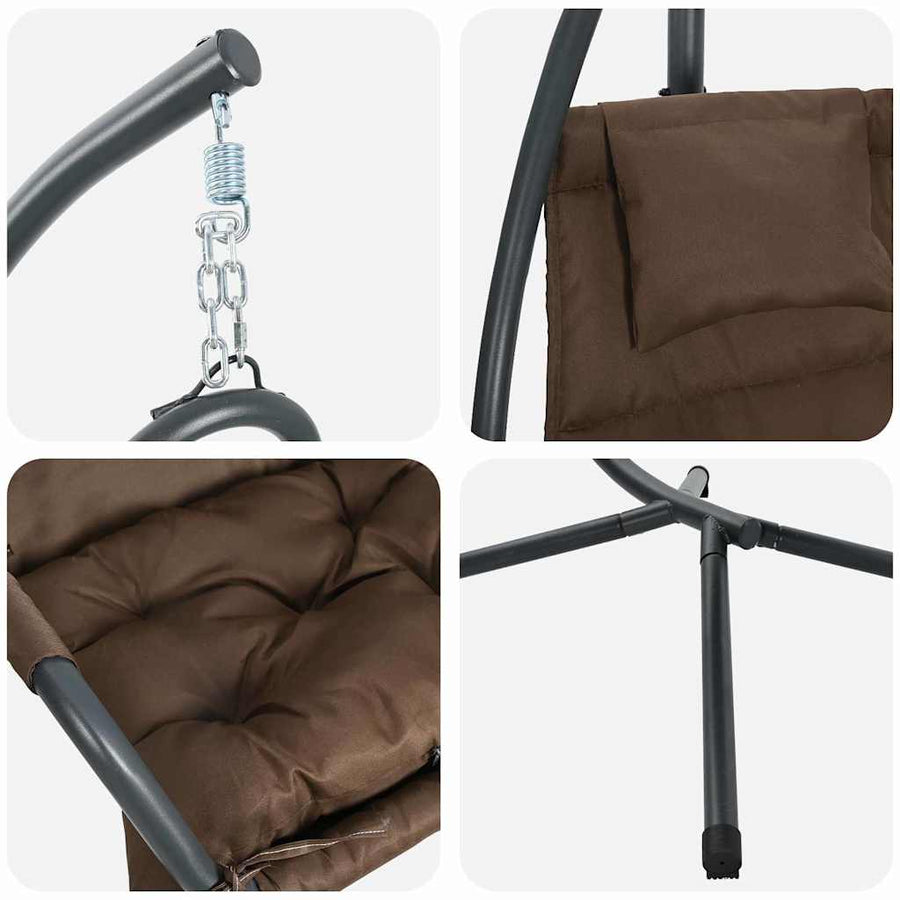 Hangende ei-stoel Koffiebruin 94 x 107 x 196,5 cm Staal