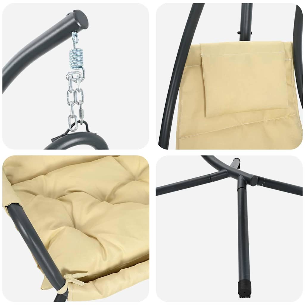 Hangende ei-stoel Beige 94 x 107 x 196,5 cm Staal