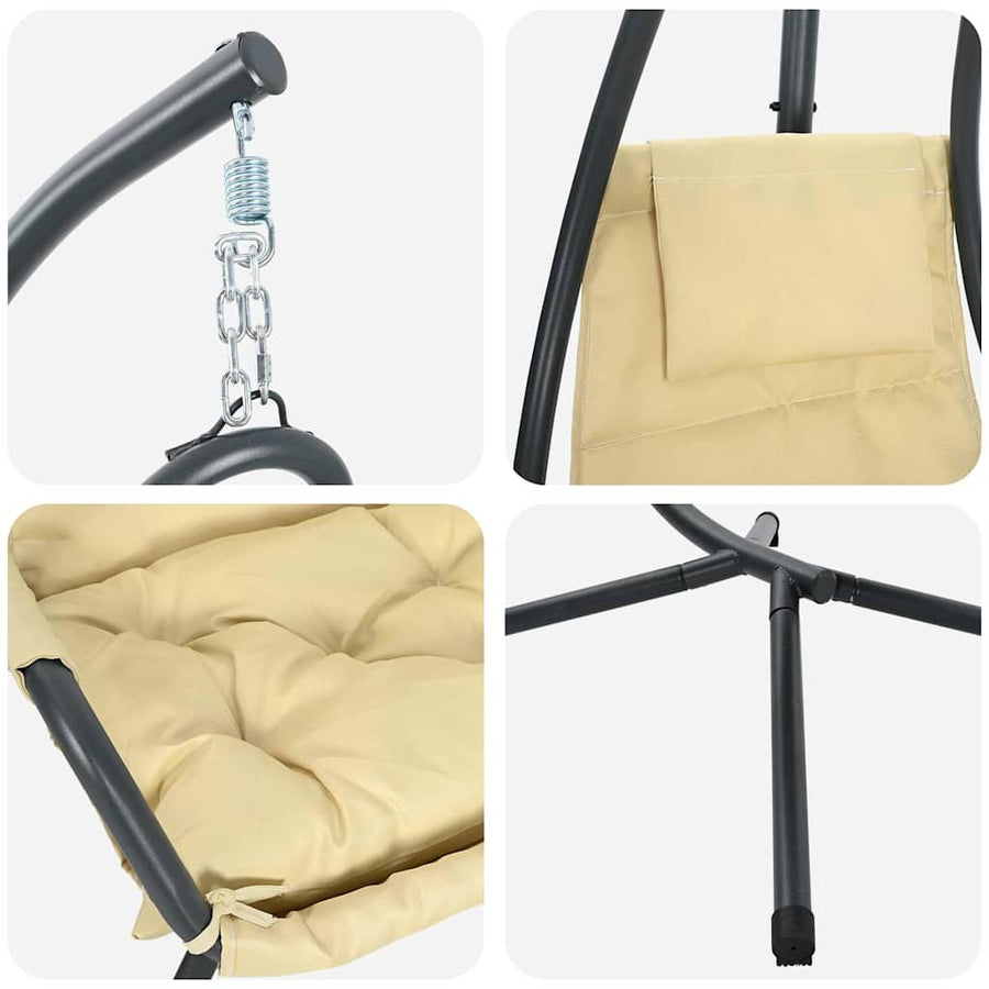 Hangende ei-stoel Beige 94 x 107 x 196,5 cm Staal