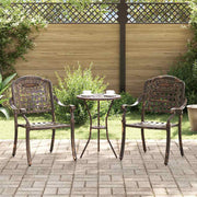 Tuinstoel 2 stuks brons 55x56,5x91 cm aluminium