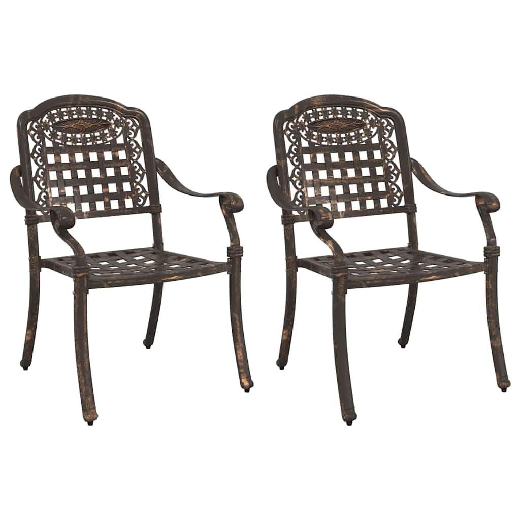 Tuinstoel 2 pcs Brons 55 x 56,5 x 91cm Aluminium