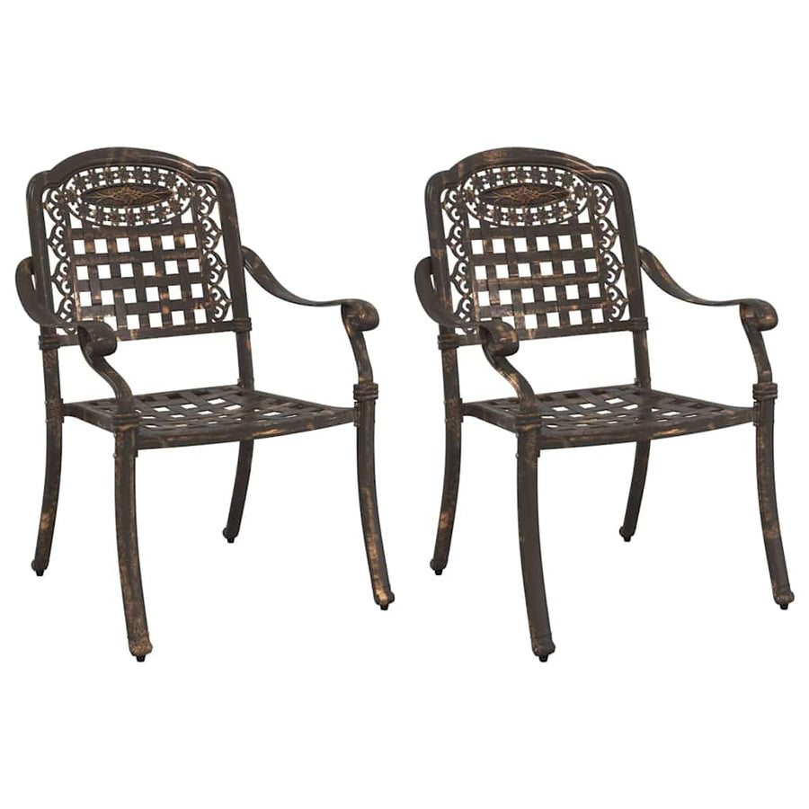 Tuinstoel 2 pcs Brons 55 x 56,5 x 91cm Aluminium