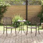 Tuinstoel 2 stuks brons 55x55x92,5 cm aluminium