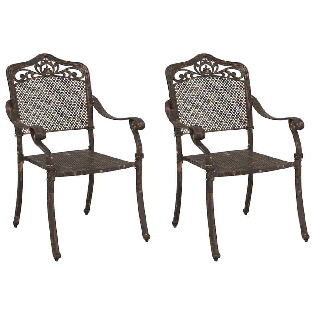 Tuinstoel 2 pcs Brons 55 x 55 x 92,5cm Aluminium