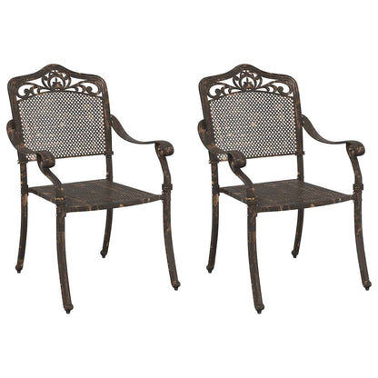 Tuinstoel 2 pcs Brons 55 x 55 x 92,5cm Aluminium