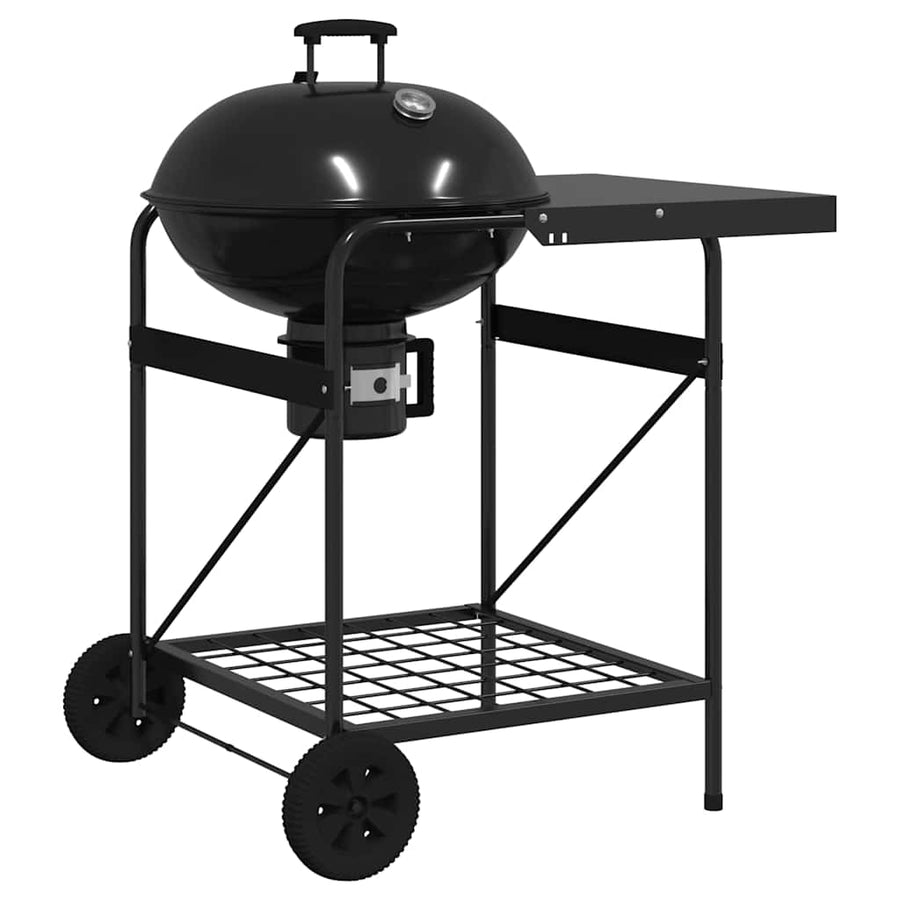 Buiten Grill Met Wiel Zwart 91 X 71 X 107 Cm Metaal
