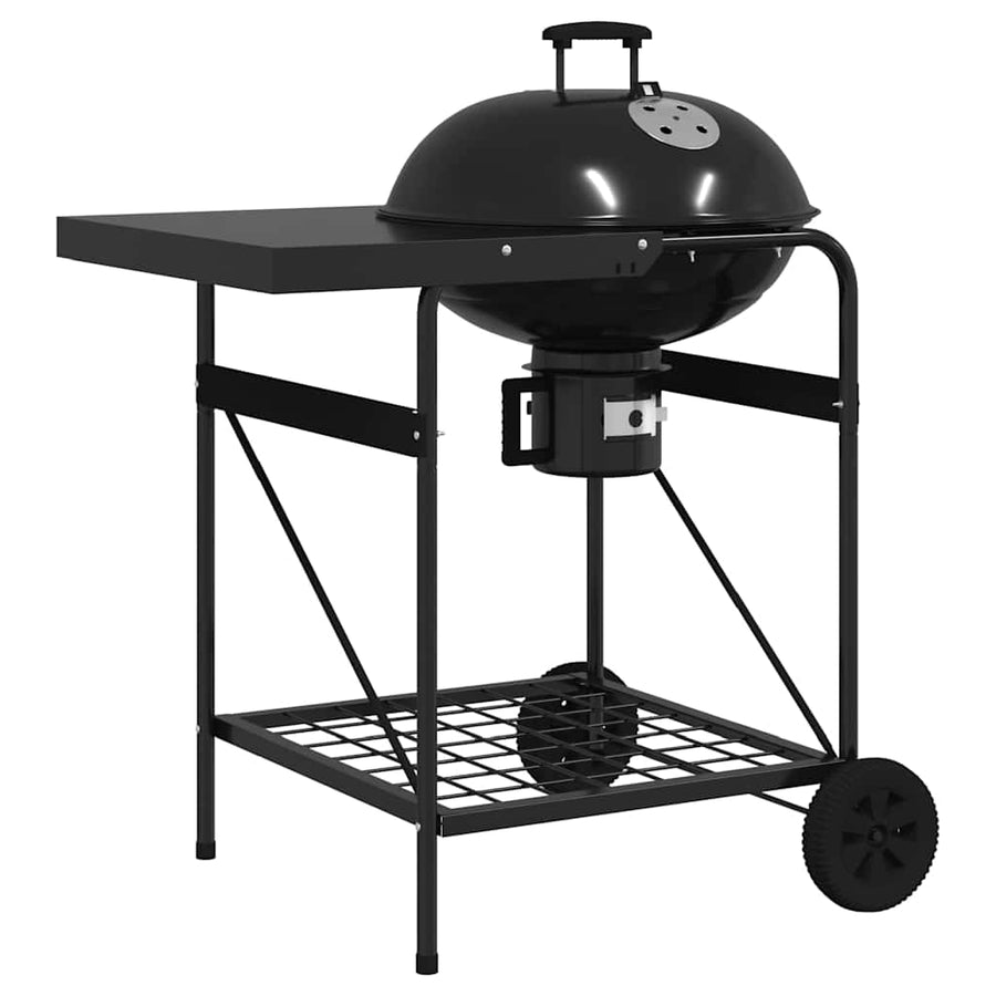 Buiten Grill Met Wiel Zwart 91 X 71 X 107 Cm Metaal