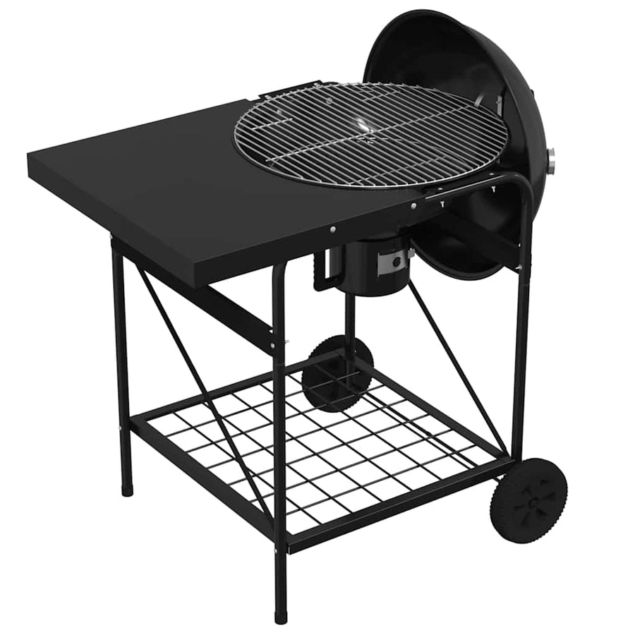 Buiten Grill Met Wiel Zwart 91 X 71 X 107 Cm Metaal