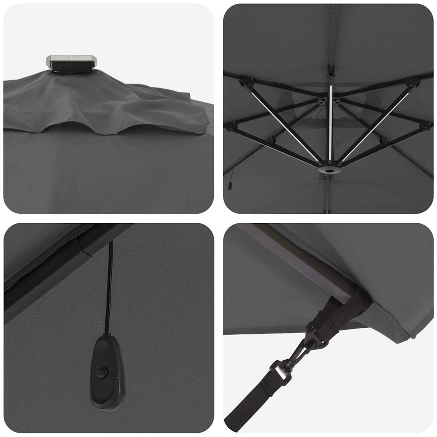 Cantilever Roma Parasol met slot 286 x 285 x 270 cm Aluminium