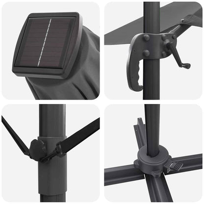 Cantilever Roma Parasol met slot 286 x 285 x 270 cm Aluminium