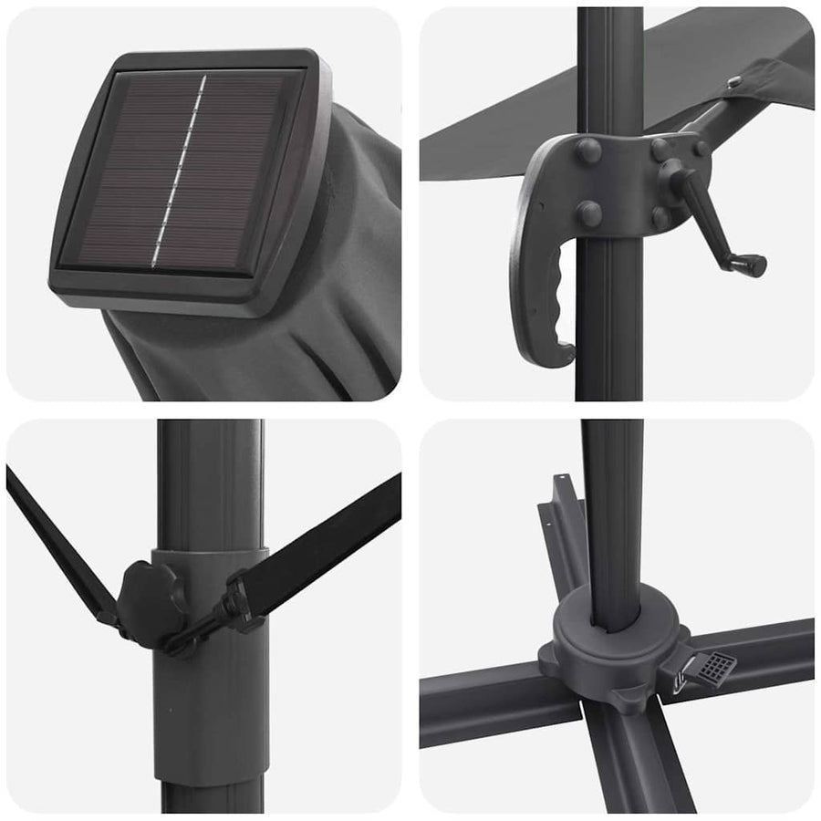 Cantilever Roma Parasol met slot 286 x 285 x 270 cm Aluminium