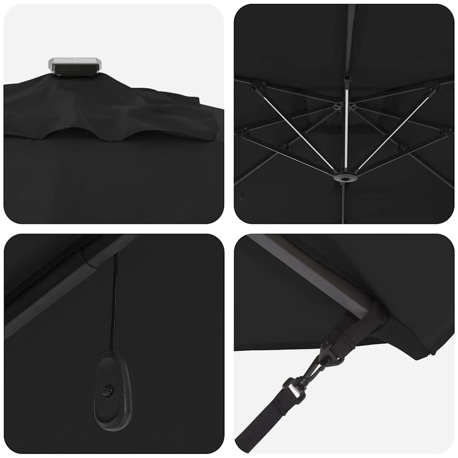 Parasol Zwart 286 x 284 x 270 cm Aluminium en Polyester