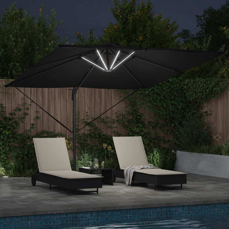 Parasol Zwart 286 x 284 x 270 cm Aluminium en Polyester