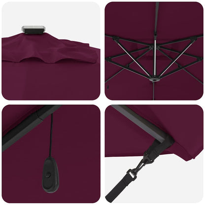 Parasol Bordeaux Rood 286 x 284 x 270 cm Aluminium en Polyester