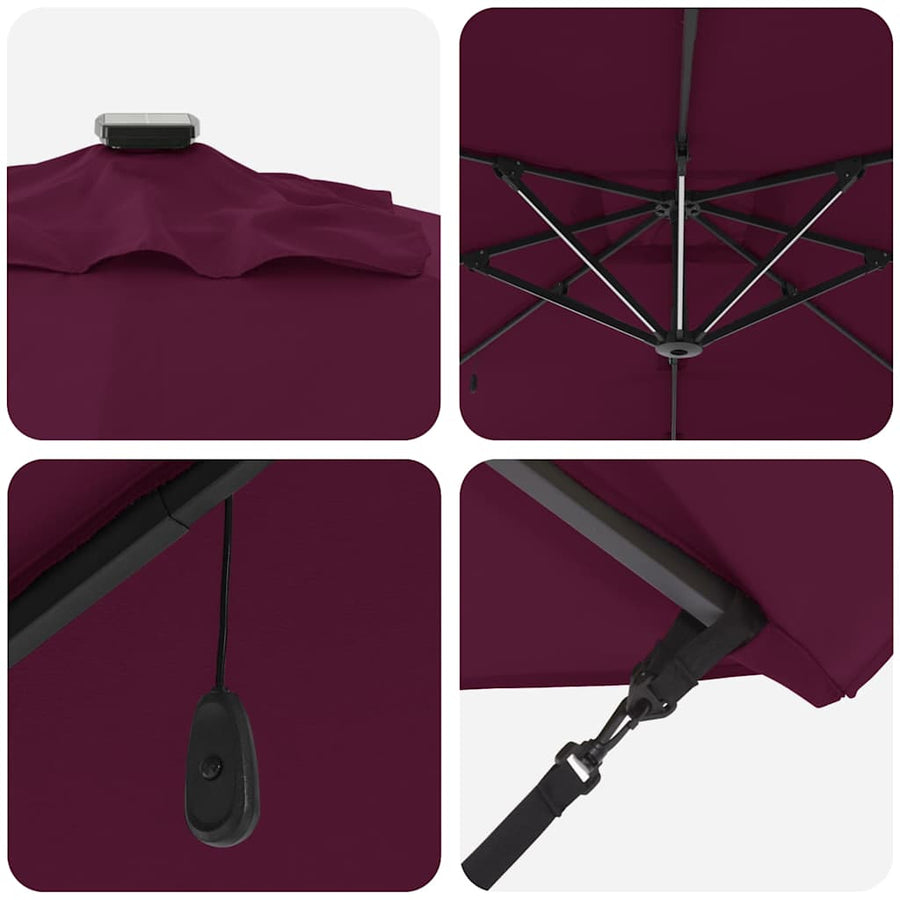 Parasol Bordeaux Rood 286 x 284 x 270 cm Aluminium en Polyester