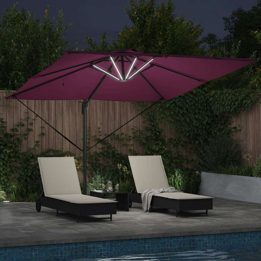 Parasol Bordeaux Rood 286 x 284 x 270 cm Aluminium en Polyester