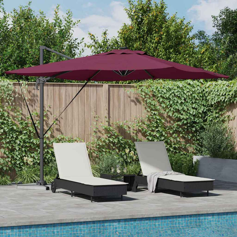 Parasol Bordeaux Rood 286 x 284 x 270 cm Aluminium en Polyester