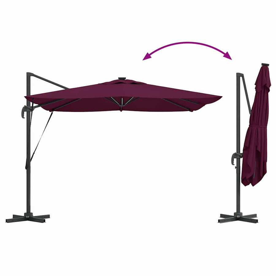 Parasol Bordeaux Rood 286 x 284 x 270 cm Aluminium en Polyester