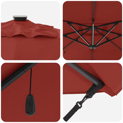 Parasol 286 X 284 X 270 Cm Aluminium En Polyester Terracotta