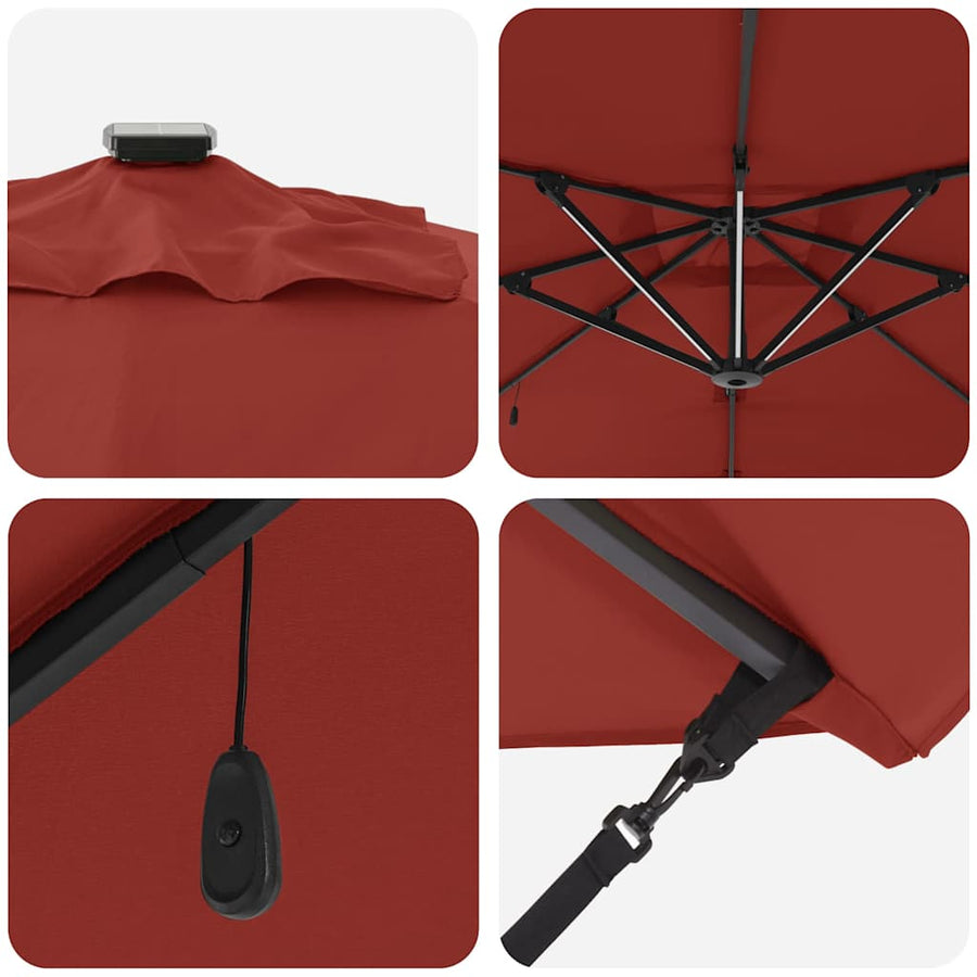 Parasol 286 X 284 X 270 Cm Aluminium En Polyester Terracotta