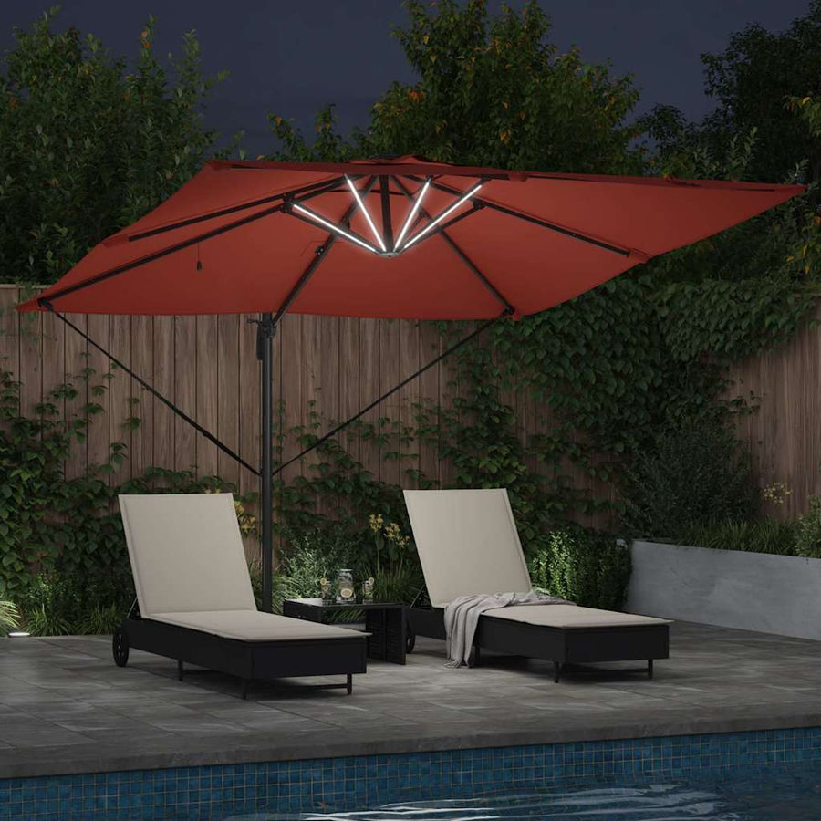 Parasol 286 X 284 X 270 Cm Aluminium En Polyester Terracotta