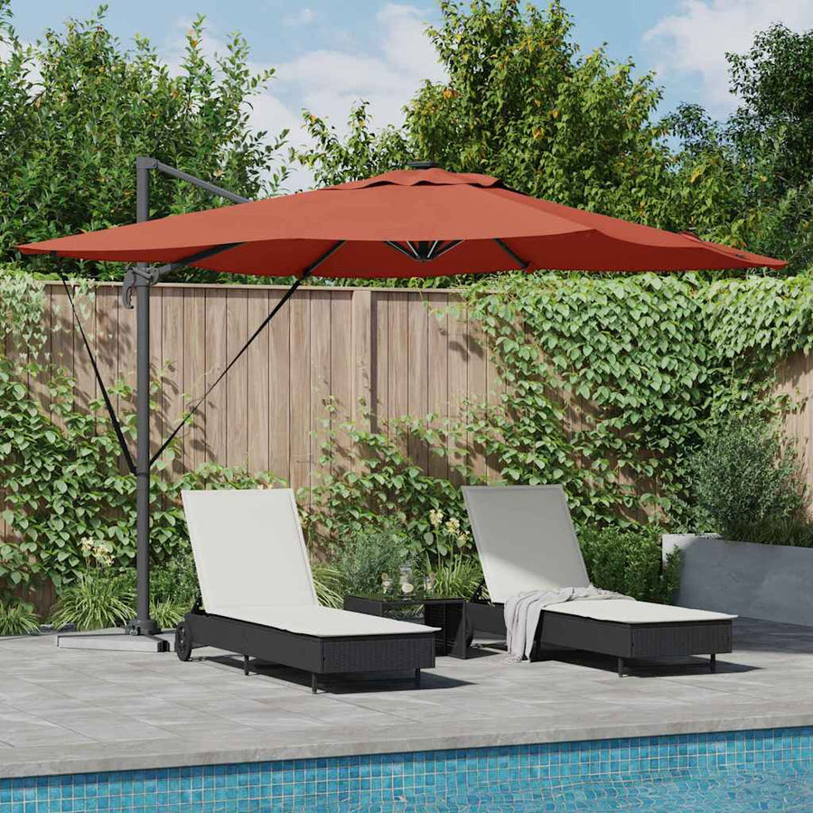 Parasol 286 X 284 X 270 Cm Aluminium En Polyester Terracotta