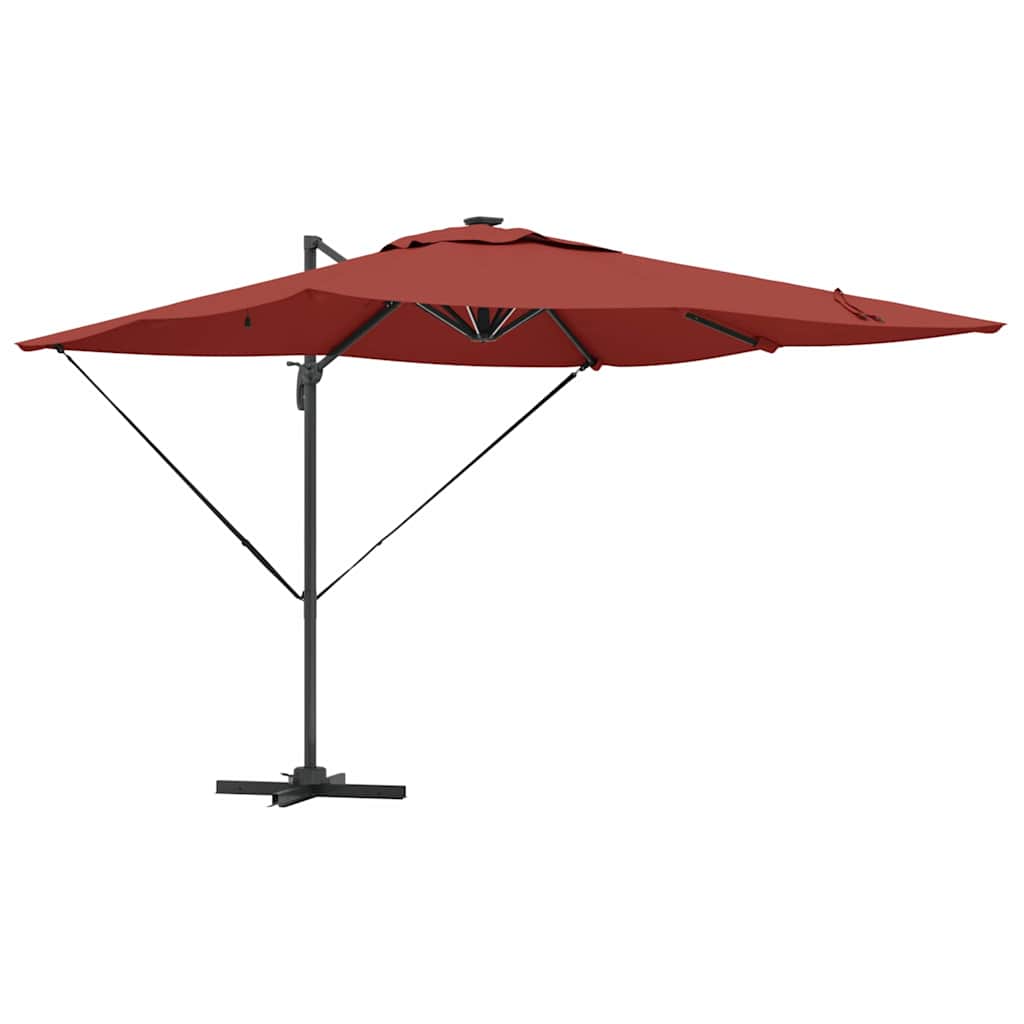 Parasol 286 X 284 X 270 Cm Aluminium En Polyester Terracotta