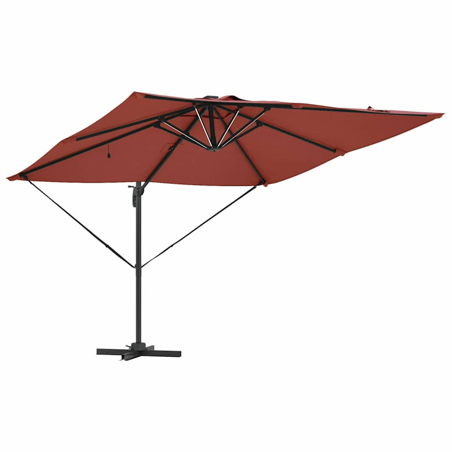 Parasol 286 X 284 X 270 Cm Aluminium En Polyester Terracotta