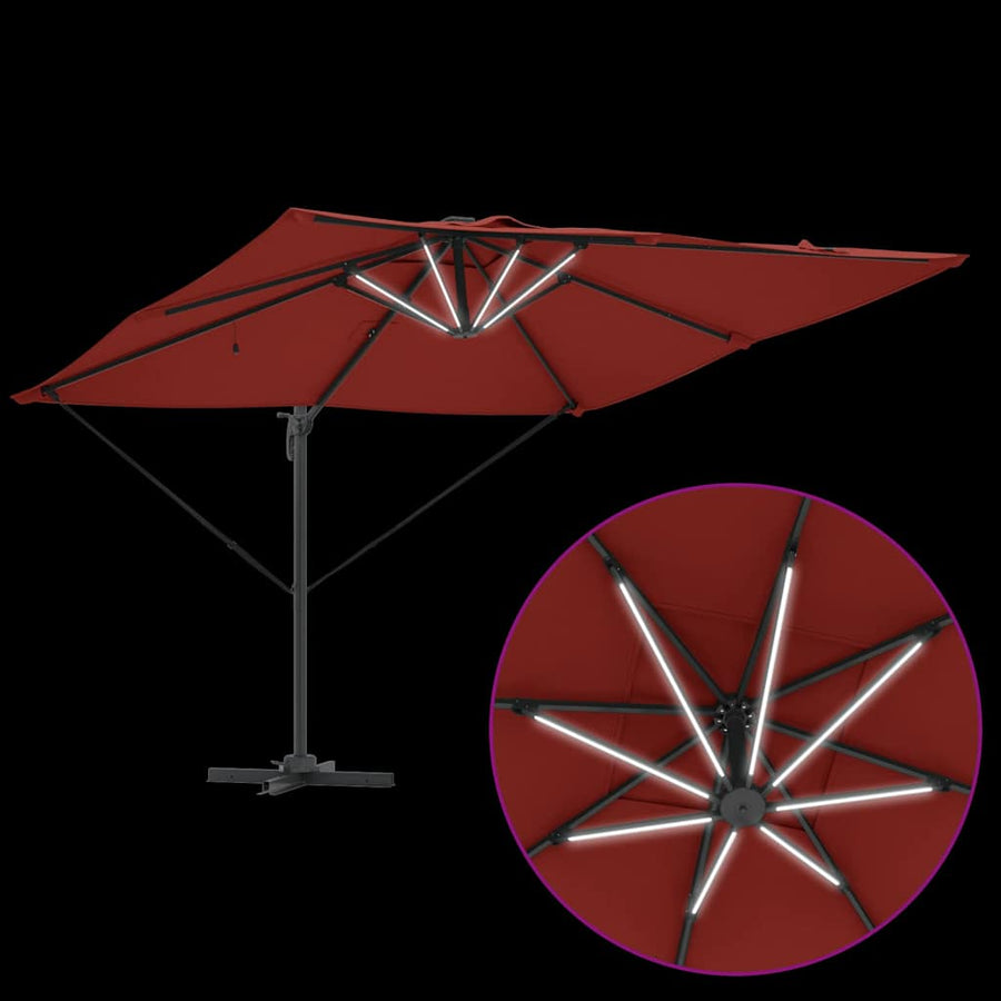 Parasol 286 X 284 X 270 Cm Aluminium En Polyester Terracotta