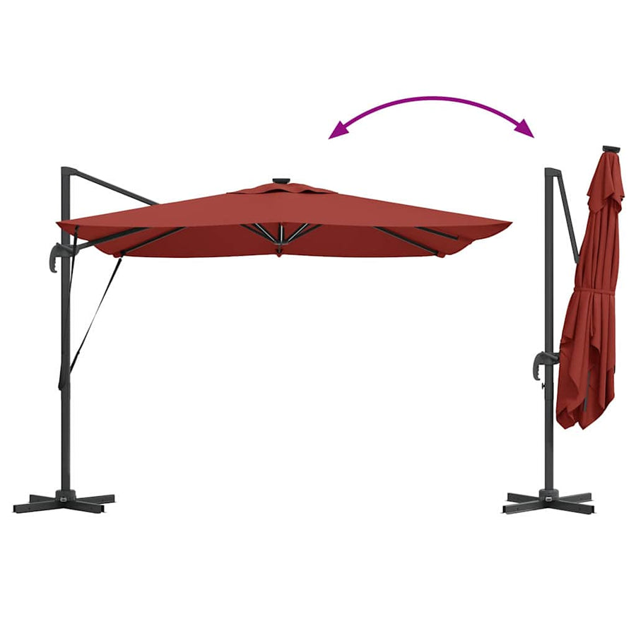 Parasol 286 X 284 X 270 Cm Aluminium En Polyester Terracotta